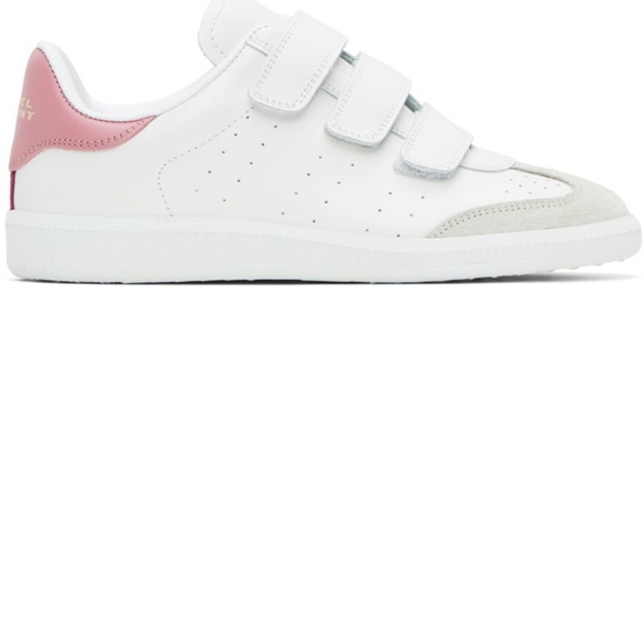 Isabel Marant Beth White and Pink Sneakers Sz 38